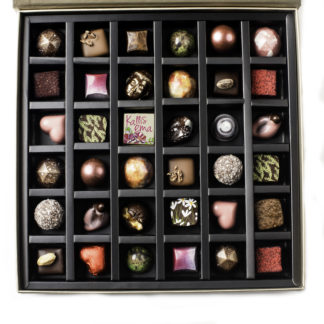 Golden gift box with 36 chocolates - Kallis ema...