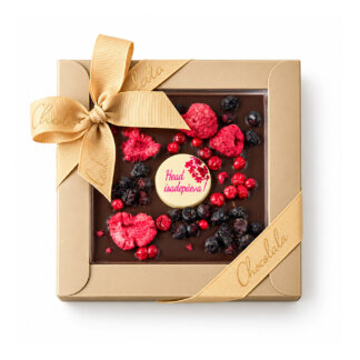 Tume šokolaaditahvel marjadega - Happy Fathers Day Dark chocolate tablet with berries - Head Isadepaeva1