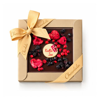 Tume šokolaaditahvel marjadega - Kallis Isa Dark chocolate tablet with berries - Dear Father1