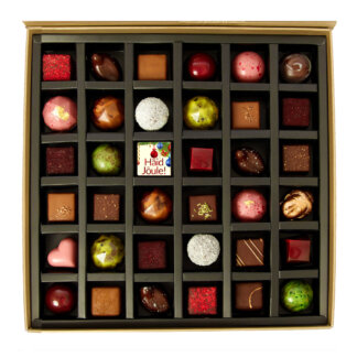 Kuldne kommikarp 36 šokolaadiga-Haid Joule-Golden gift box with 36 chocolates-Merry Xmas