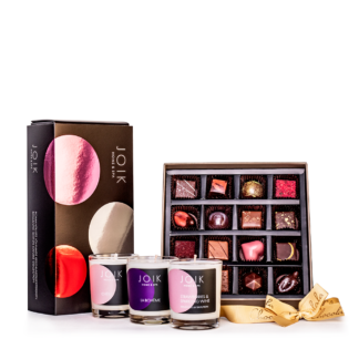 3 JOIK candles and Chocolala 16 chocolates gift box