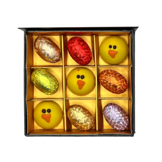 9 šokolaadiga Must karp 2026 - Lihavotted-Black chocolate box Easter - 9 chocolates