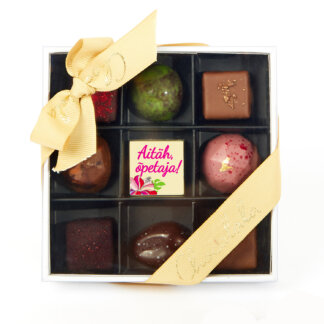 9 šokolaadiga läbipaistev karp -Aitah Opetaja-Transparent chocolate box Thank you Teacher - 9 chocolates
