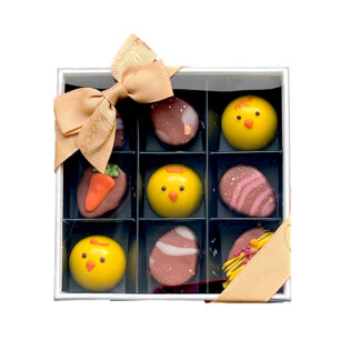 9 šokolaadiga läbipaistev karp - Lihavotted-Transparent chocolate box Easter - 9 chocolates